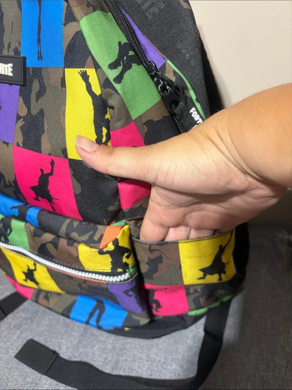 Fortnite Multicolor Camouflage Backpack School Bag